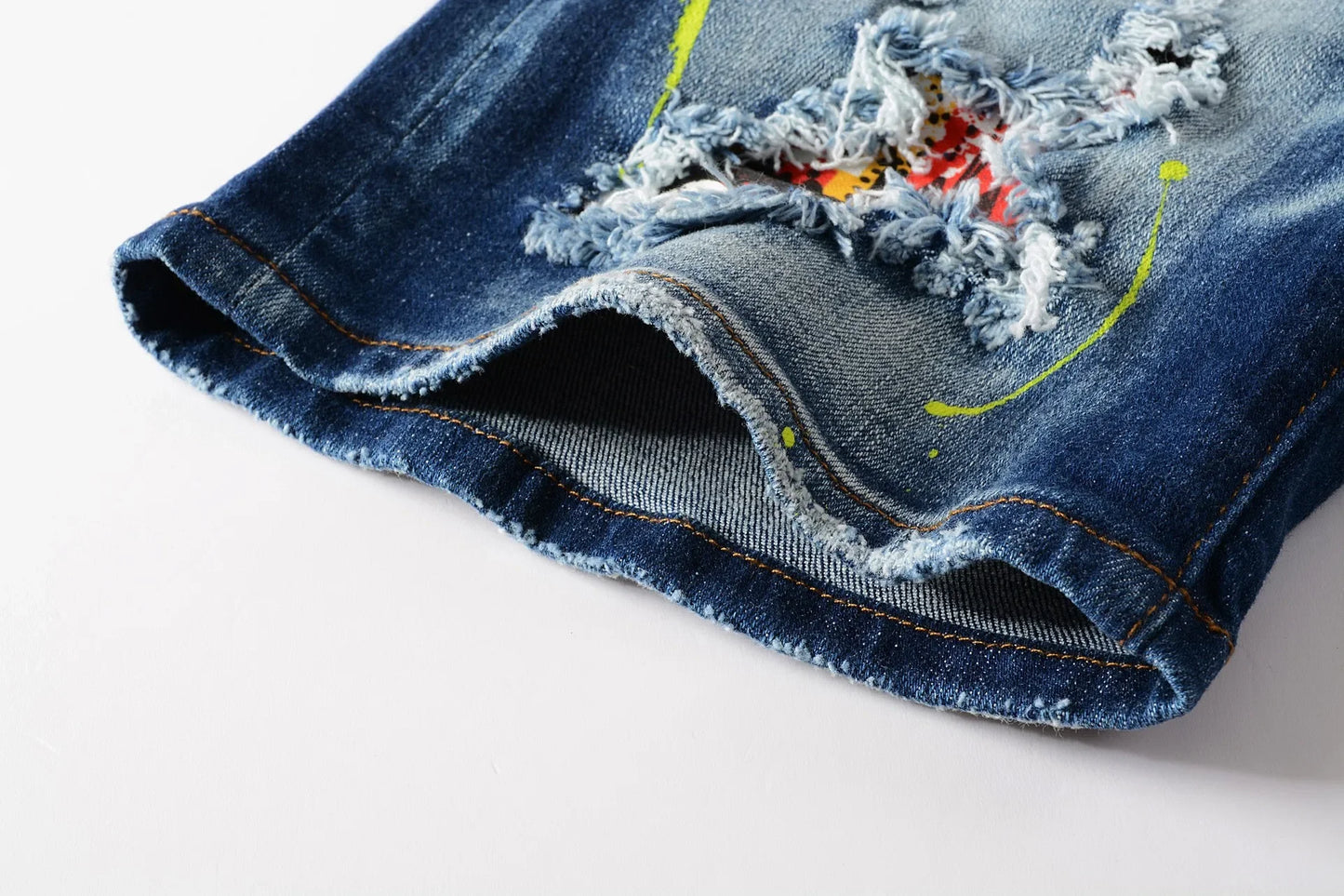 Mens Light Blue Straight Denim Shorts