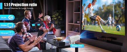 Magcubic Netflix Officially Licensed Android  Mini Projector With 1080P 500ANSI Dual WiFi BT5.2 Voice