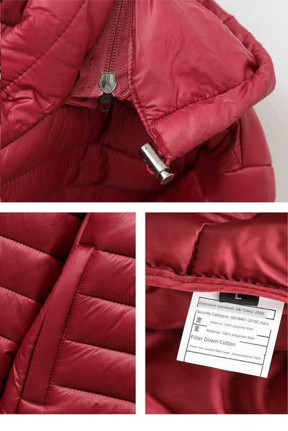 Lightweight down jacket with hood