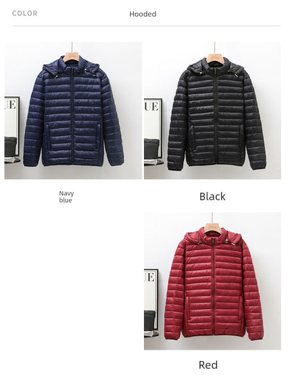 Lightweight down jacket with hood
