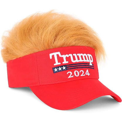 Trump 2024 Synthetic  Hair,Make America Great Again Wig Hat Embroidered Ultra Adjustable MAGA Baseball Cap
