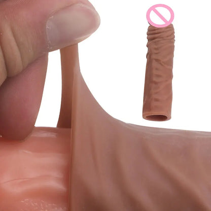 Penis Extension Ring Sleeve Condoms / Reusable Penis Enlargement
