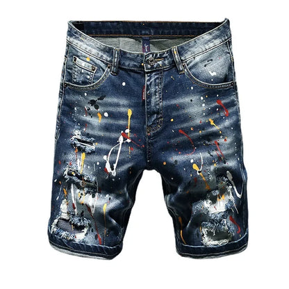 Mens Light Blue Straight Denim Shorts