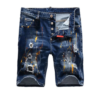 Mens Light Blue Straight Denim Shorts