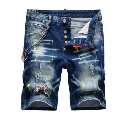 Mens Light Blue Straight Denim Shorts