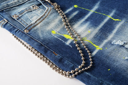 Mens Light Blue Straight Denim Shorts