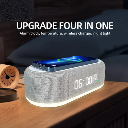 Alarm Clock with 15W Wireless Charging Pad