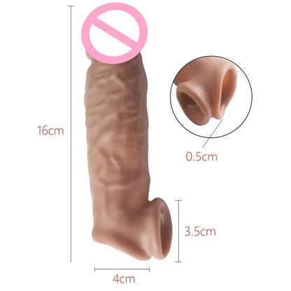 Penis Extension Ring Sleeve Condoms / Reusable Penis Enlargement