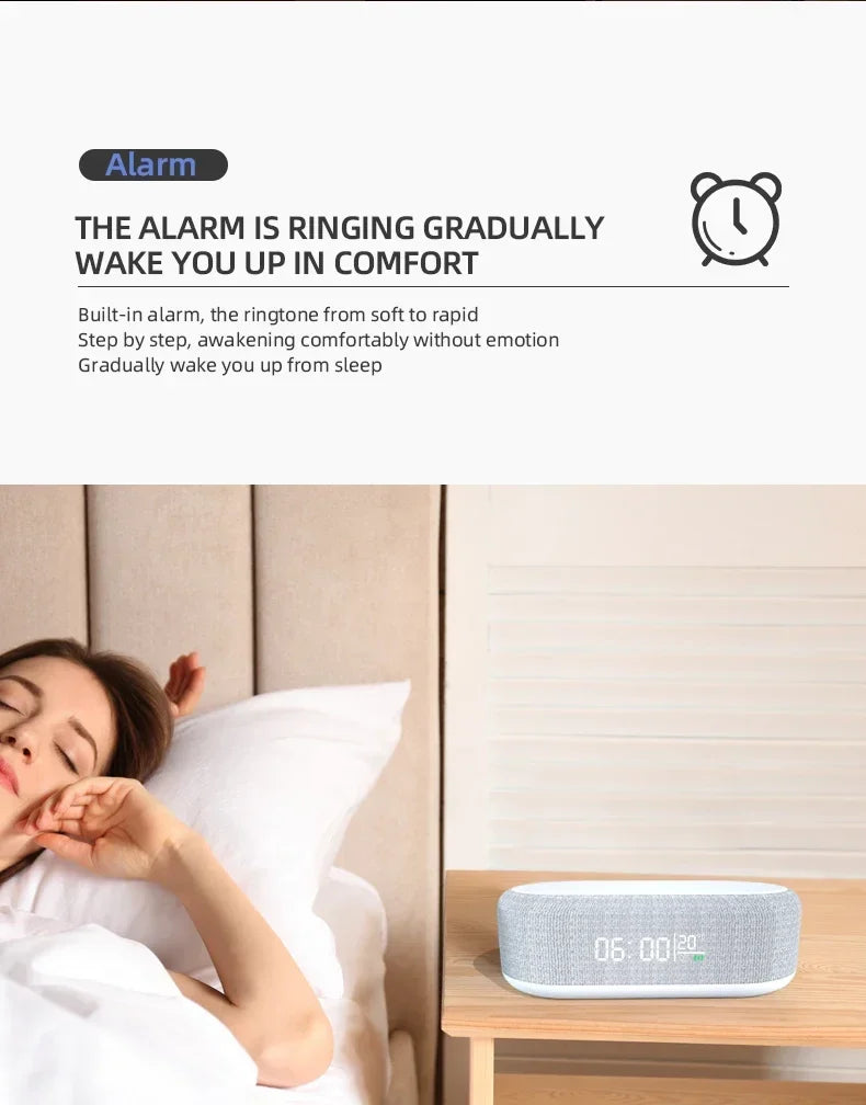 Alarm Clock with 15W Wireless Charging Pad