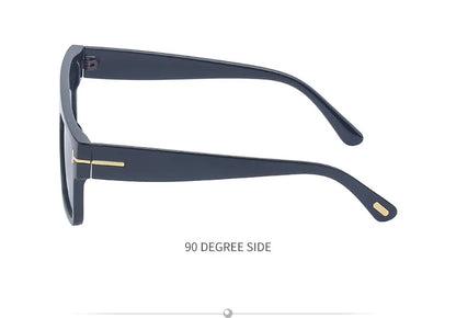 Fashion Vintage Square Men's Sunglasses 2024 Luxury Brand Designer Big Frame Women Sun Glasses Rectangle Flat Top Black Shades