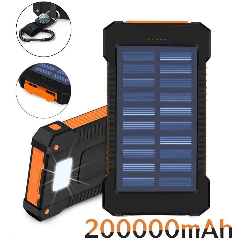 Portable Solar Powered Battery Charger / Power-bank 200000mah