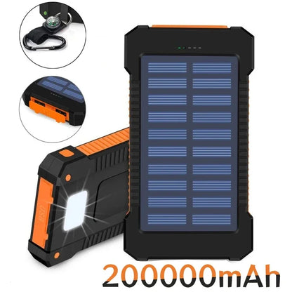 Portable Solar Powered Battery Charger / Power-bank 200000mah