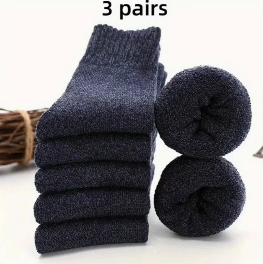 5 Pairs Of Men's Socks, Autumn And Winter Vintage Athletic Style