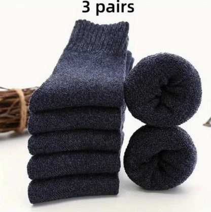 5 Pairs Of Men's Socks, Autumn And Winter Vintage Athletic Style